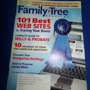 Vintage Family Tree Magazine - September 2008 - Genealogy Research - Ancestry